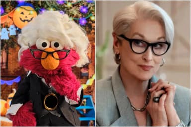Courtesy of Sesame Street (Elmo); Disney (Streep)