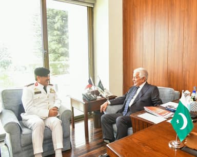 Rear Admiral Saif Al-Hamlan meets Pakistan Defence Minister to discuss naval ties