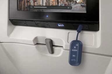 The Airfly View’s screen disappears when it’s not in use.