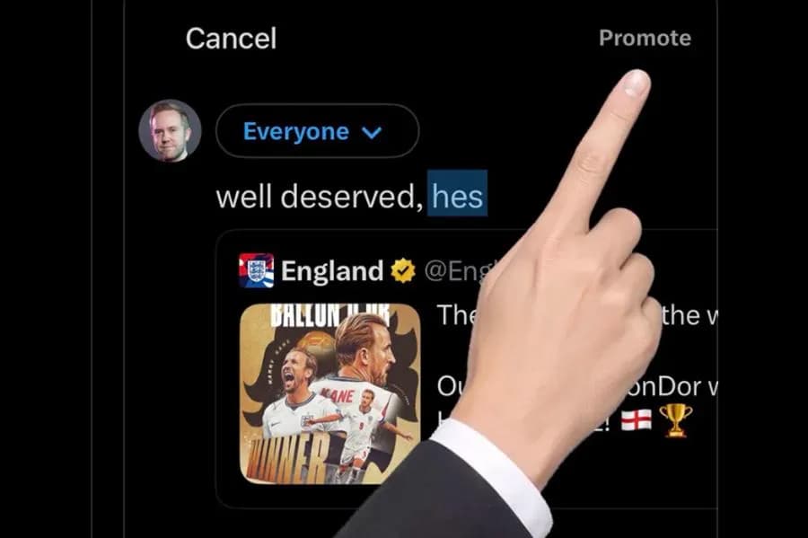 X introduces jarring animated arm to highlight post promotion button