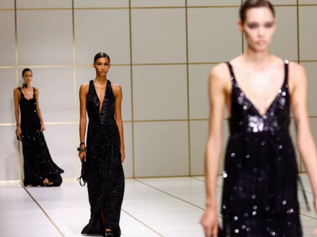 Giorgio Armani presents womenswear collection featuring 'Evolution' at Milan show