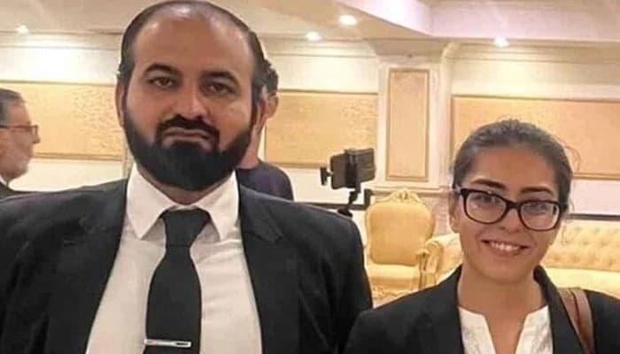 Rights activist Imaan Mazari pictured with her husband Advocate Hadi Ali Chattha.