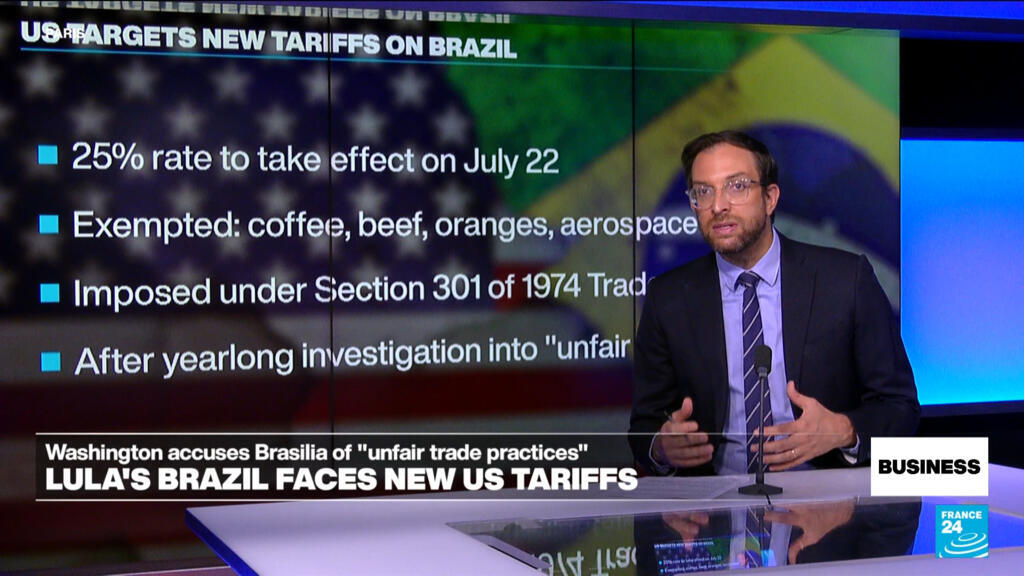 US imposes 25% tariff on Brazilian imports citing unfair trade practices US imposes 25% tariff on Brazilian imports citing unfair trade practices