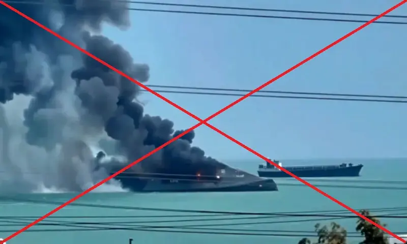 Fact check: Viral video does not show Iranian Navy destroying ship in Strait of Hormuz Fact check: Viral video does not show Iranian Navy destroying ship in Strait of Hormuz