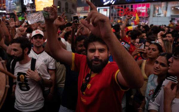 Spanish fans celebrate World Cup victory in New York Spanish fans celebrate World Cup victory in New York