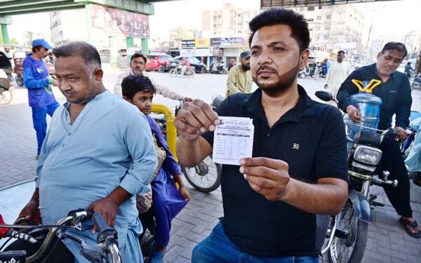 Motorcyclist receives subsidized petrol under PM’s relief scheme