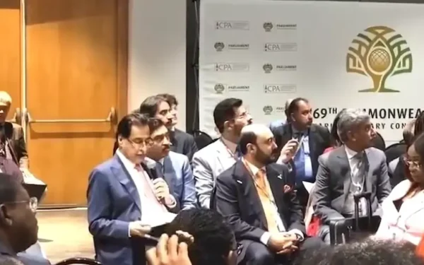 Indian delegates disrupt Ayaz Sadiq’s address at Commonwealth conference Indian delegates disrupt Ayaz Sadiq’s address at Commonwealth conference