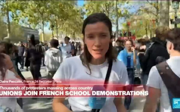 Heavy police presence as French students march in Paris Heavy police presence as French students march in Paris
