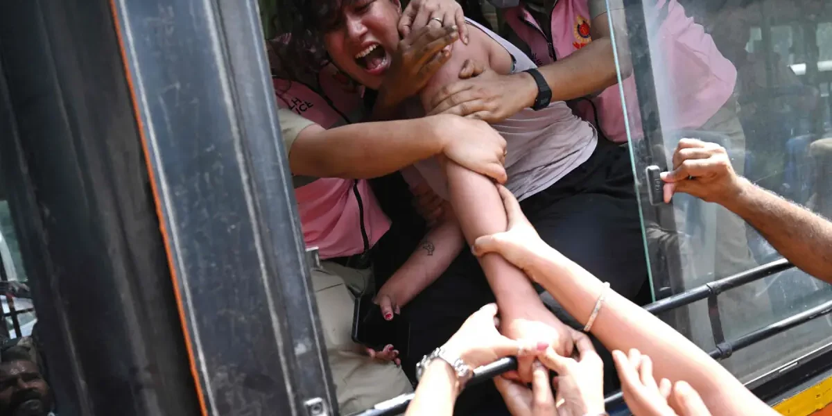 Cockroach Janta Party protesters detained in New Delhi Cockroach Janta Party protesters detained in New Delhi