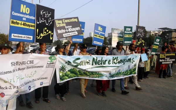 Residents and environmentalists rally against Nehr-i-Khayyam construction Residents and environmentalists rally against Nehr-i-Khayyam construction