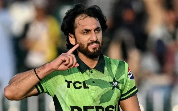 Pakistan batter Salman Agha celebrates century in ODI match Pakistan batter Salman Agha celebrates century in ODI match